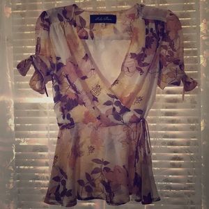 NWOT Peplum-Shaped Floral Blouse